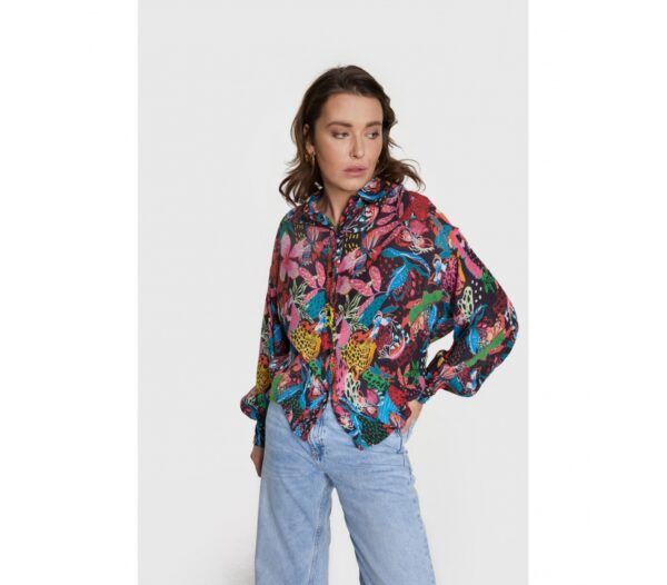 Alix The Label_Wild Print Crinkle Blouse