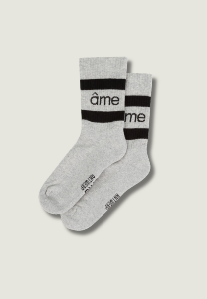 ÂME Diego Socks | Light Grey & Black