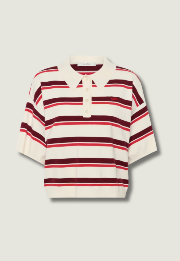 GESTUZ Taia Pullover | Egret / Cabernet