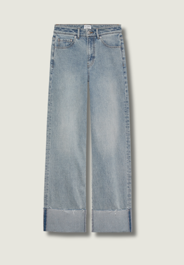 CATWALK JUNKIE Loose Fit Fold Jeans | Light Blue
