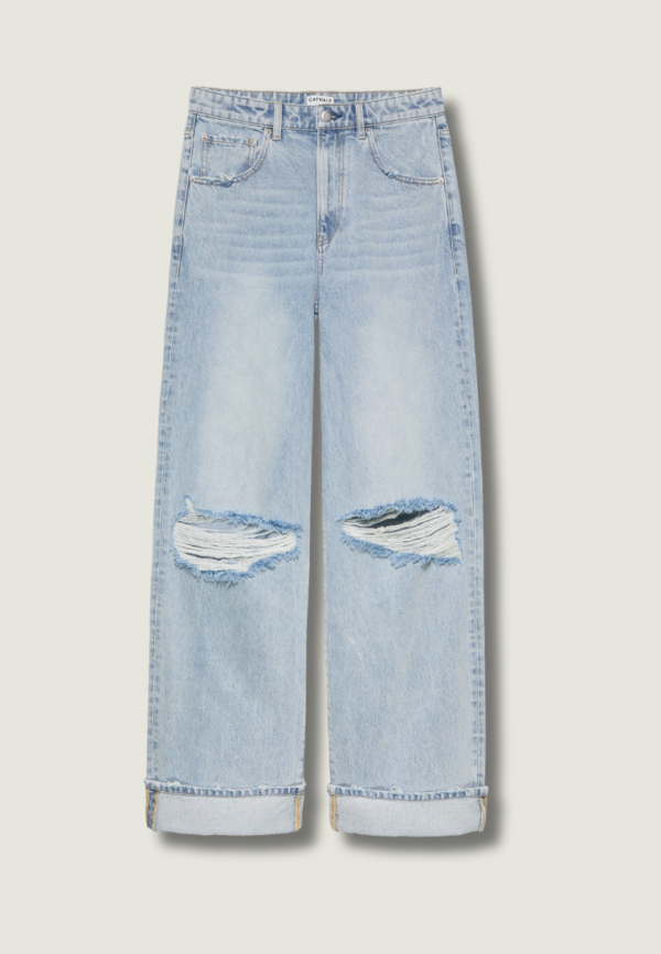 CATWALK JUNKIE Loose Fit Damaged Jeans | Blue