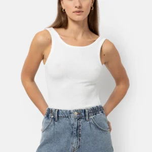 ÂME Initial Ribbed Tank Top | White