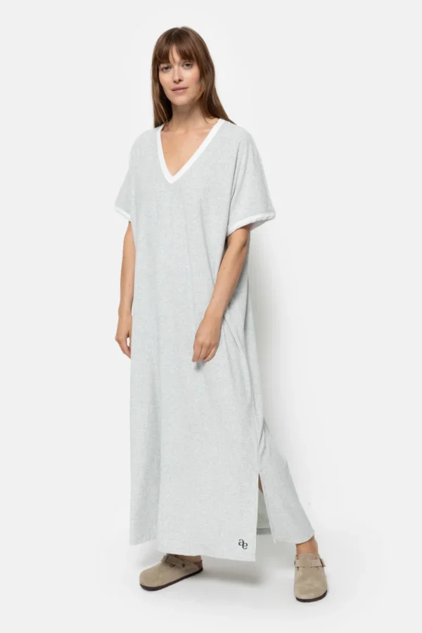 ÂME Folie Kaftan Dress | Marled Grey