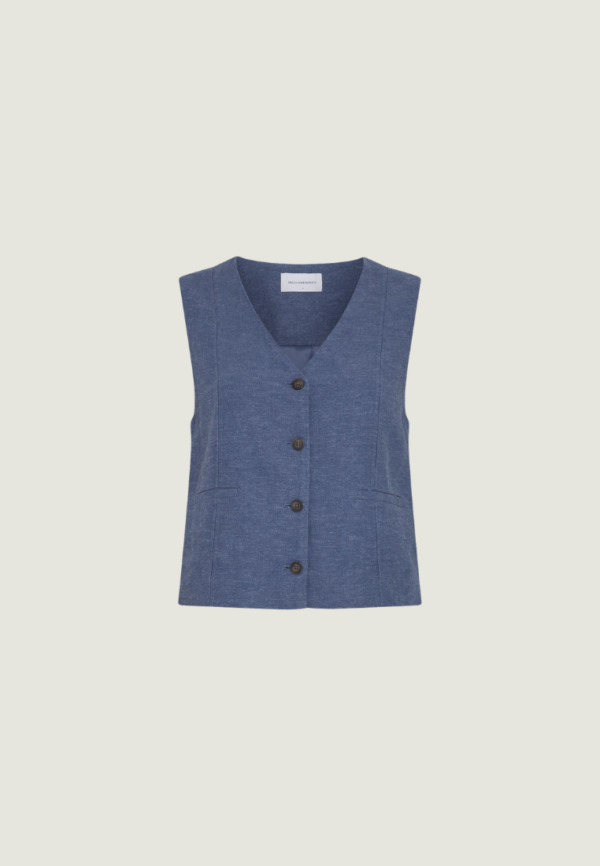 MSCH Viana Ginia V Waistcoat | Vintage Indigo